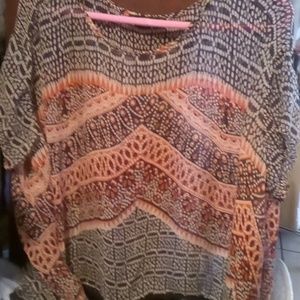 Gypsy Global Village 100% Silk Boho Crop Top Size S